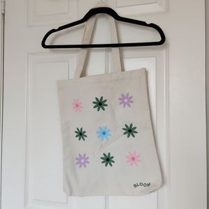 Bloom floral canvas tote bag